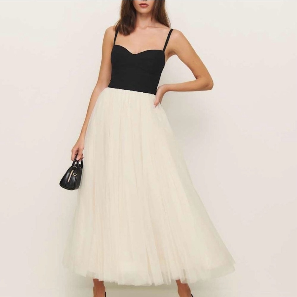 Reformation Black and White Dress